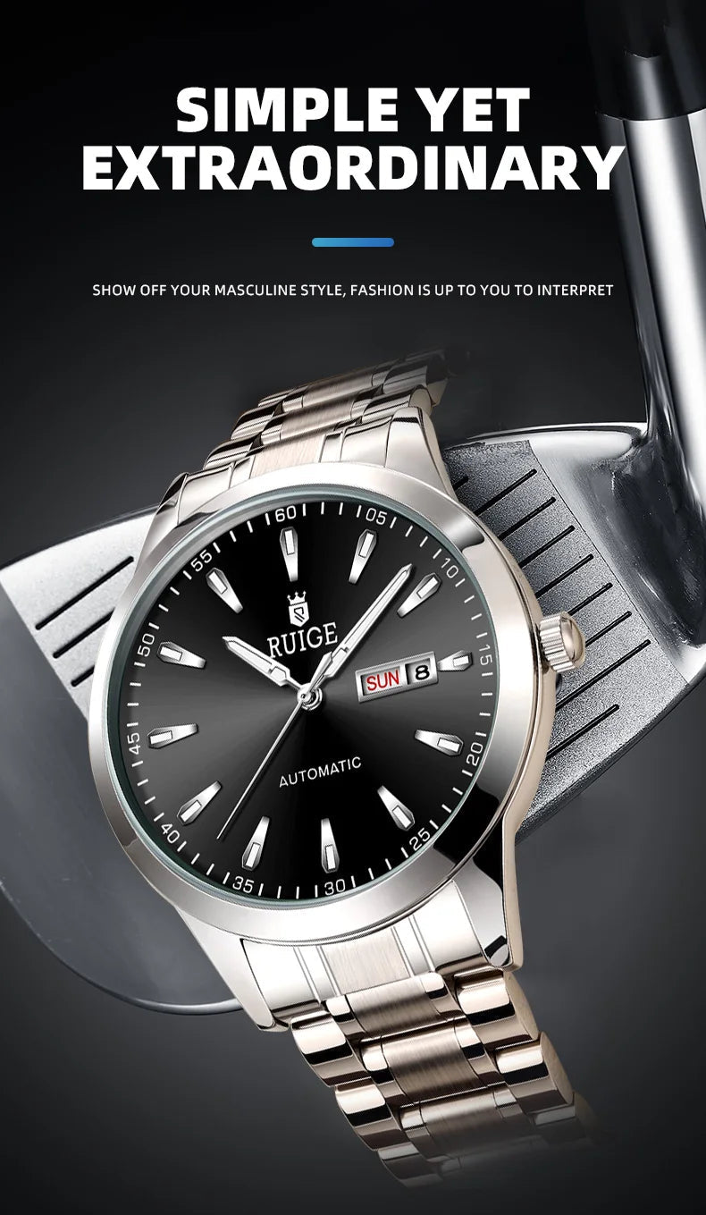 RUIGE Weekly Calendar Men's Fully Automatic Mechanical Watch Multi Shop24