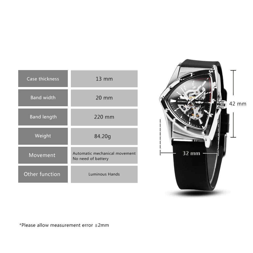WINNER Sports Triangle Skeleton Automatic Men Watch Multi Shop24