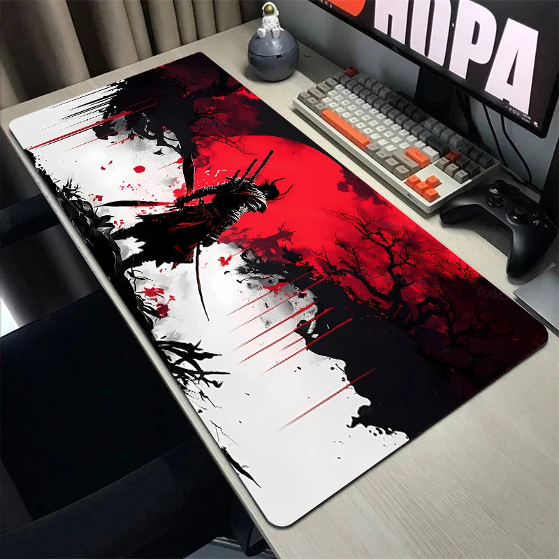 Japanese Sakura Samurai Black Mouse Pad Gamer Table Mat Teclado Multi Shop24