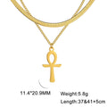Lucktune Ankh Cross Egyptian Amulet Necklace Stainless Steel Key of Life Symbol Crucifix Pendant Necklace Women Religion Jewelry - Multi Shop24