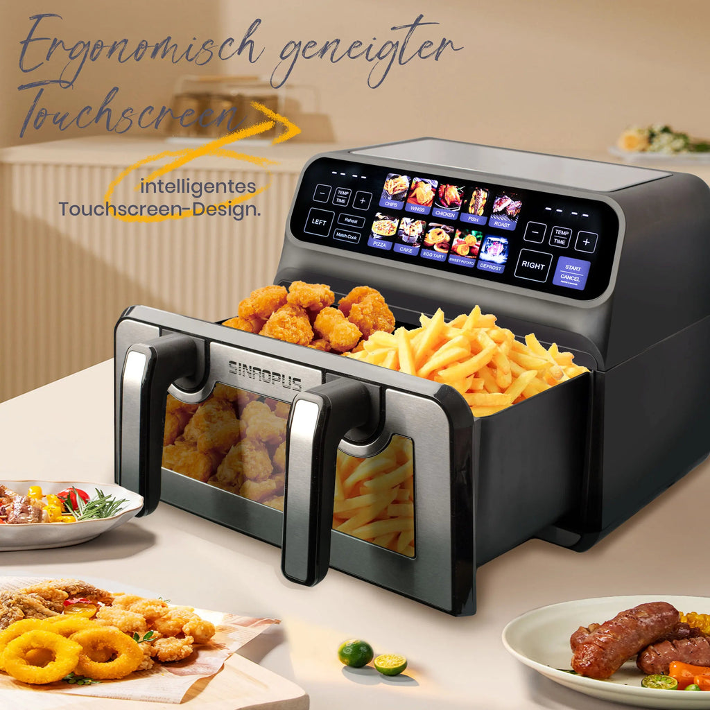 2200W Hot Air pro Fryer Dual Basket 9L Multi-Function Air Fryers Multi Shop24
