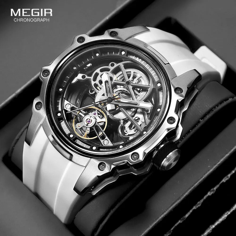MEGIR Skeleton Dial Automatic Mechanical Watch Men Multi Shop24