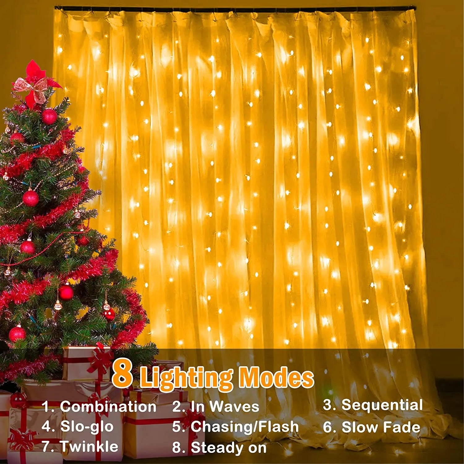 Solar LED Curtain Light Outdoor Garland Solar Fairy String Light - Multi Shop24